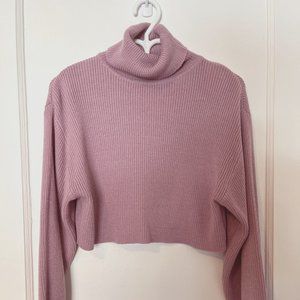 Divided, Cropped Turtleneck Knit Sweater, Lavender, x-Small/TP